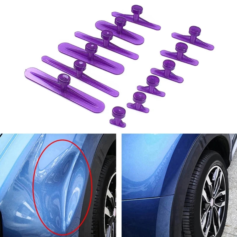 12Pcs Car Body Dent Repair Tool Dent Removal Pullers Glues Tabs,Auto Body Paintless Dent Removal Tool Dent Lifters Glues Tabs