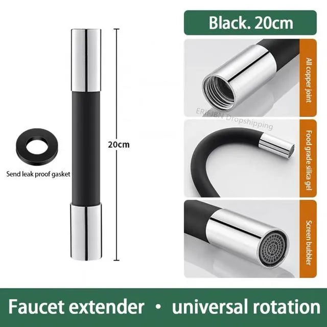 360° Rotating Silica Gel Faucet Extender Flexible Bending Bathroom Faucet Sink Universal Splash Extender Kitchen Accessories