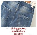 XL-6XL Plus Size jeans for Women Mom Jeans Woman Elastic High Waist Blue BaggyJeans Denim Ripped Jeans Female Harem Pants