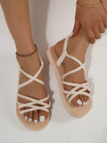 2025 New Summer Leisure Sandals For Women Flat Shoes Soft EVA Sole Light Weight Female Daily Walking Sandalias Street Footwear