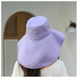 Outdoor Sun Bucket Hat for Women Girls Fishing Hat Wide Brim Bucket Hat with Neck Cover 50+ UPF Protection Safari Cap