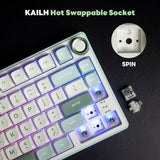 Teclado para juegos con cable Royal Kludge RK R75 de 80 teclas, retroiluminación RGB, 80 % de sellado, teclado mecánico intercambiable en caliente con teclas MDA PBT.
