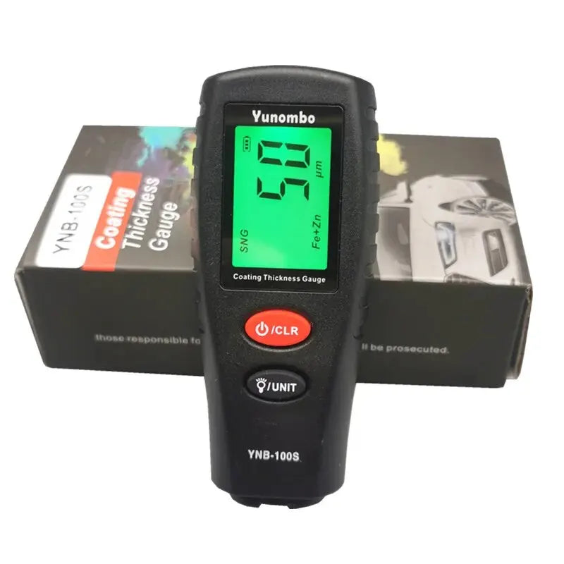 Yunombo Digital Backlight LCD Film Thickness Meter Car Paint Thickness Tester Coating Thickness Gauge New Version YNB-100S