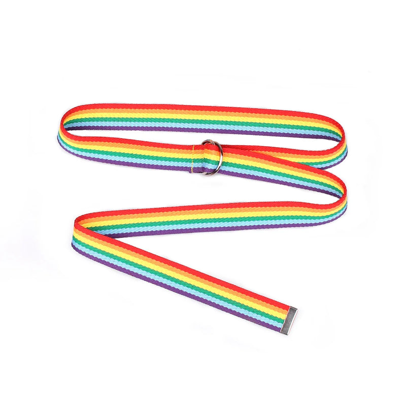 7-color Rainbow D-clip Women Ultra-long Casual Versatile Summer Waist Belt Fashionable Commuting Style Iron Buckle