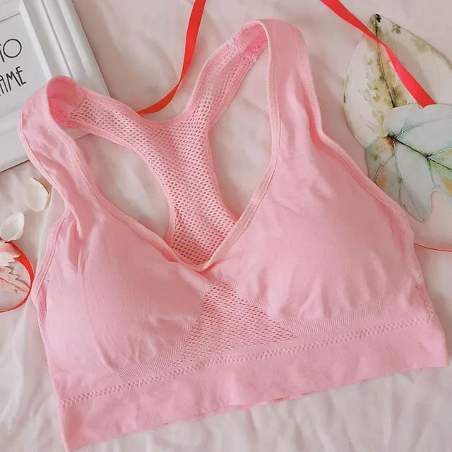 Sujetador deportivo transpirable para mujer, absorbe el sudor, resistente a los golpes, acolchado, ideal para gimnasio, running, fitness, doble capa, sin costuras, yoga y ropa interior. 