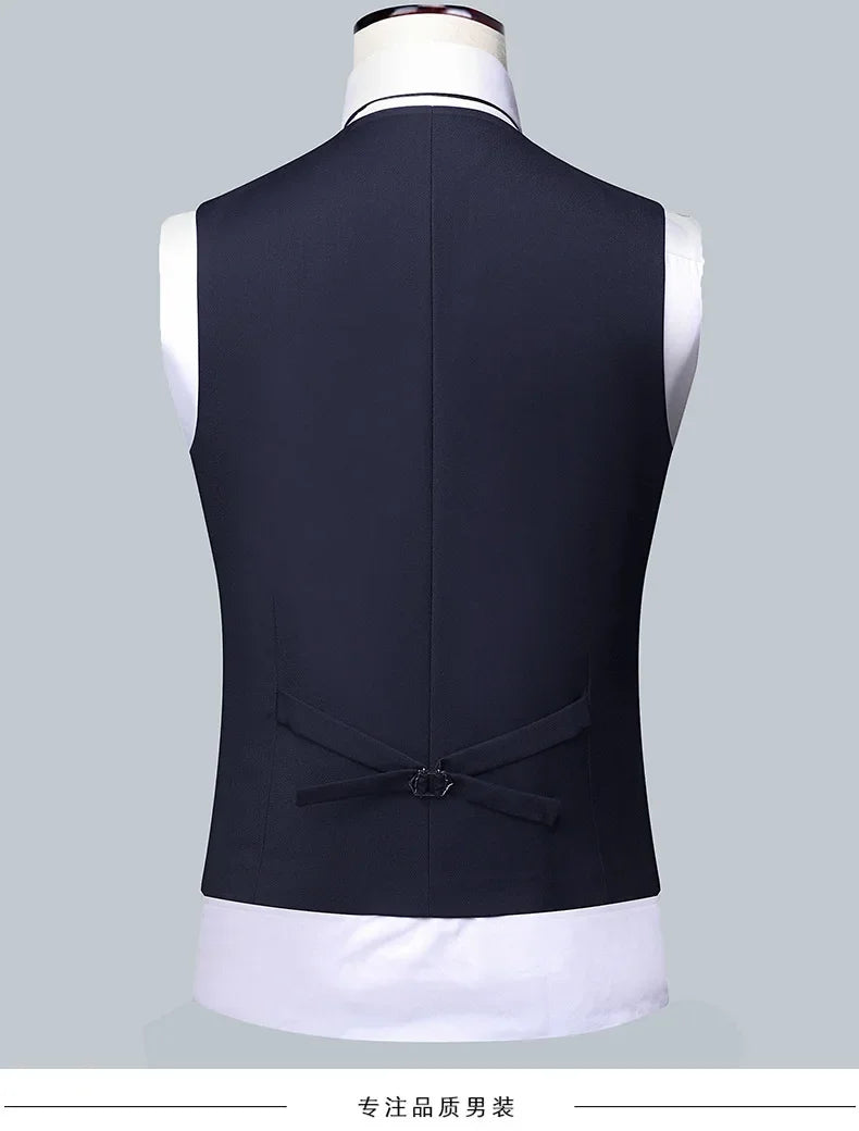 Suit Boutique Men's Fashion Business (Blazer+ Vest + Trousers) Gentleman's Wedding Casual Professional Formal Suit 3 Piece M-6XL