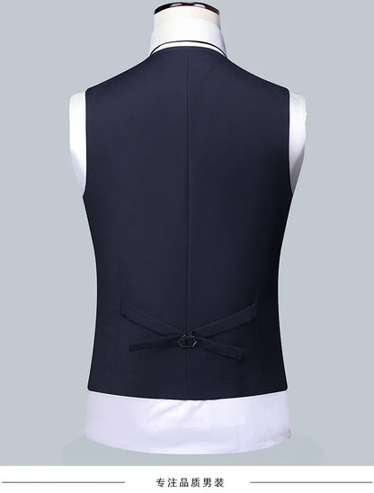 Suit Boutique Men's Fashion Business (Blazer+ Vest + Trousers) Gentleman's Wedding Casual Professional Formal Suit 3 Piece M-6XL