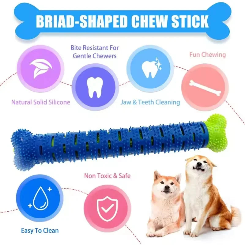 Palo de rechinar los dientes para mascotas, hueso extraíble, simulación de masticación para perros, entrenamiento, limpieza de dientes, cepillo de dientes, juguetes para perros