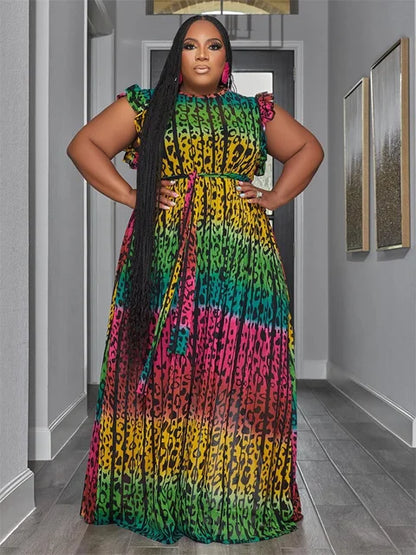 Wmstar-vestido feminino impresso sem mangas solto de estiramento, vestidos plus size, elegante, férias de verão, atacado, Dropshipping