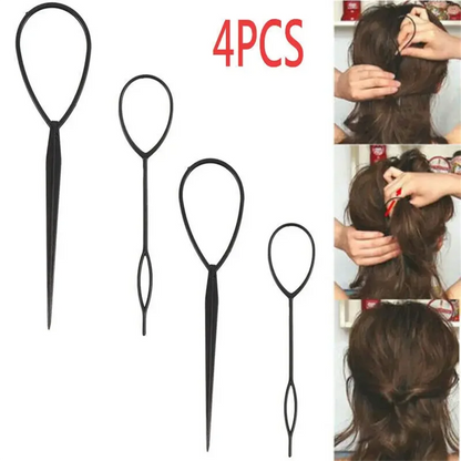 Esponja de plástico laço encaracolado fabricante de cabelo scrunchie bandana torção donut bun modelador hairbands ferramentas penteado