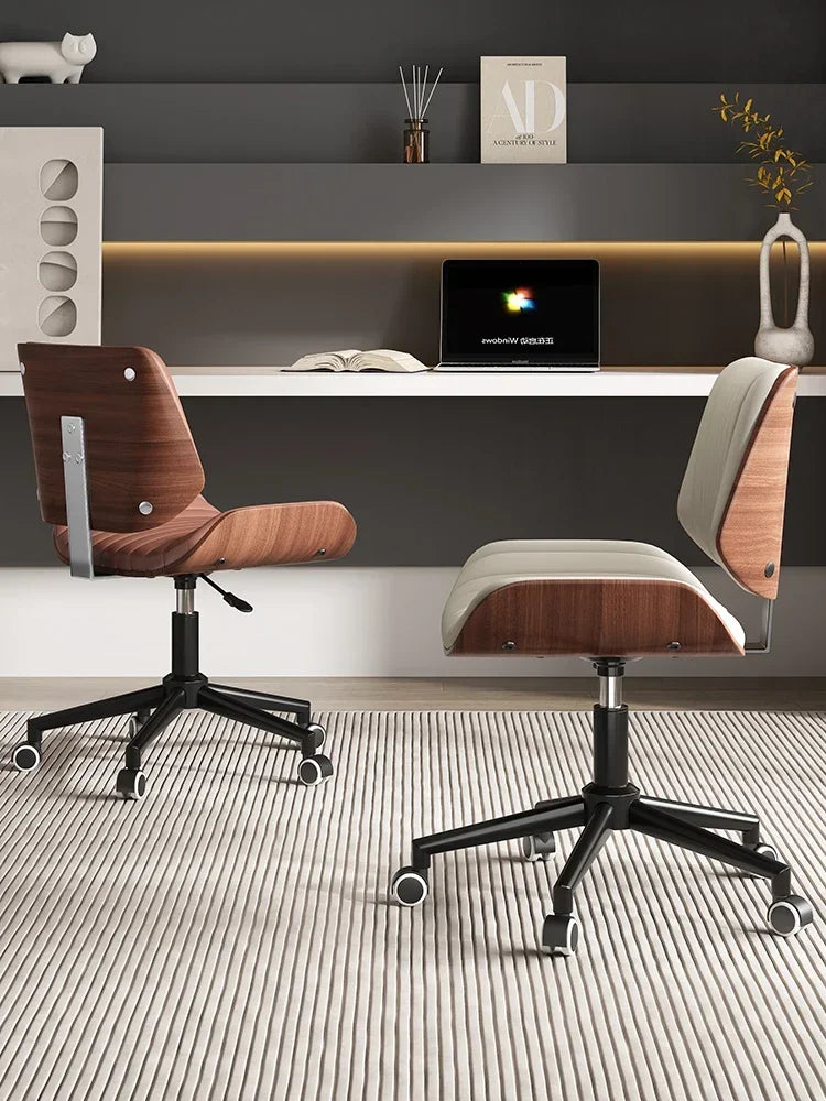 Silla de ordenador italiana de madera maciza, ligera y de lujo, ideal para el hogar, ideal para estudios de larga duración, giratoria y elevable, ideal para reuniones y oficinas.