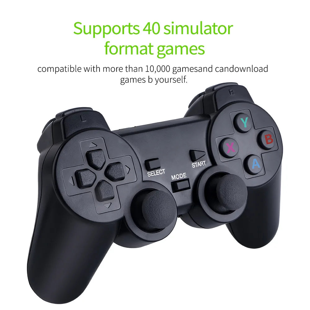Consola de videojuegos Stick Lite 4K HD M8 de 64 GB con doble mando inalámbrico para 10 000 juegos retro, regalo de Navidad para niños.