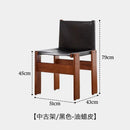 Medieval monk chair home solid wood dining chair designer homestay industrial wind wabi-Sabi oil wax leather back