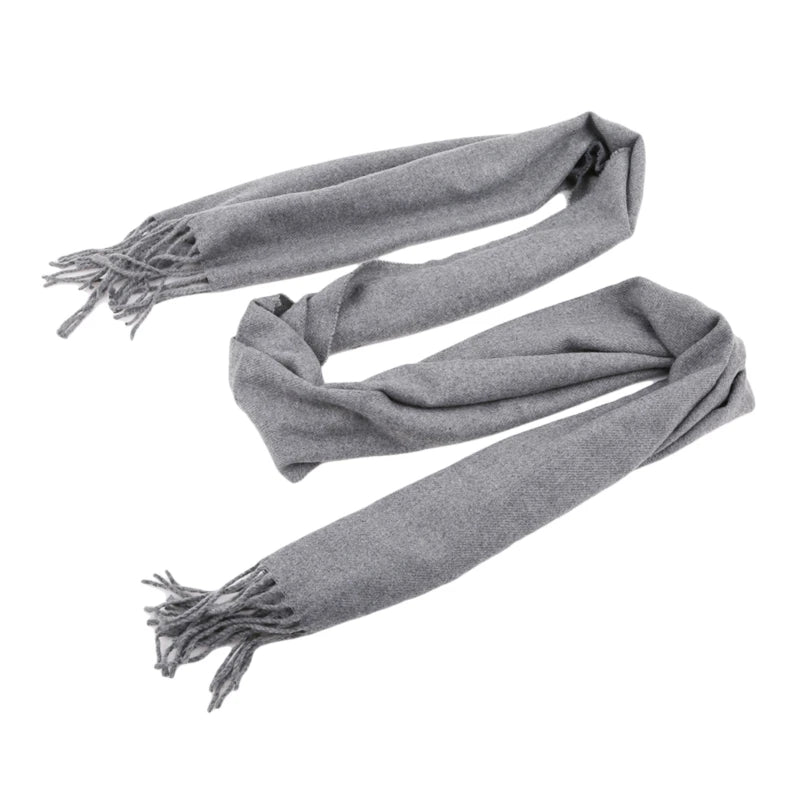 Classic Solid Colors Scarves Men Cashmere Soft Knitted Striped Scarf Long Tassel Neck Warmer Men'S Winter Scarf 2023 New
