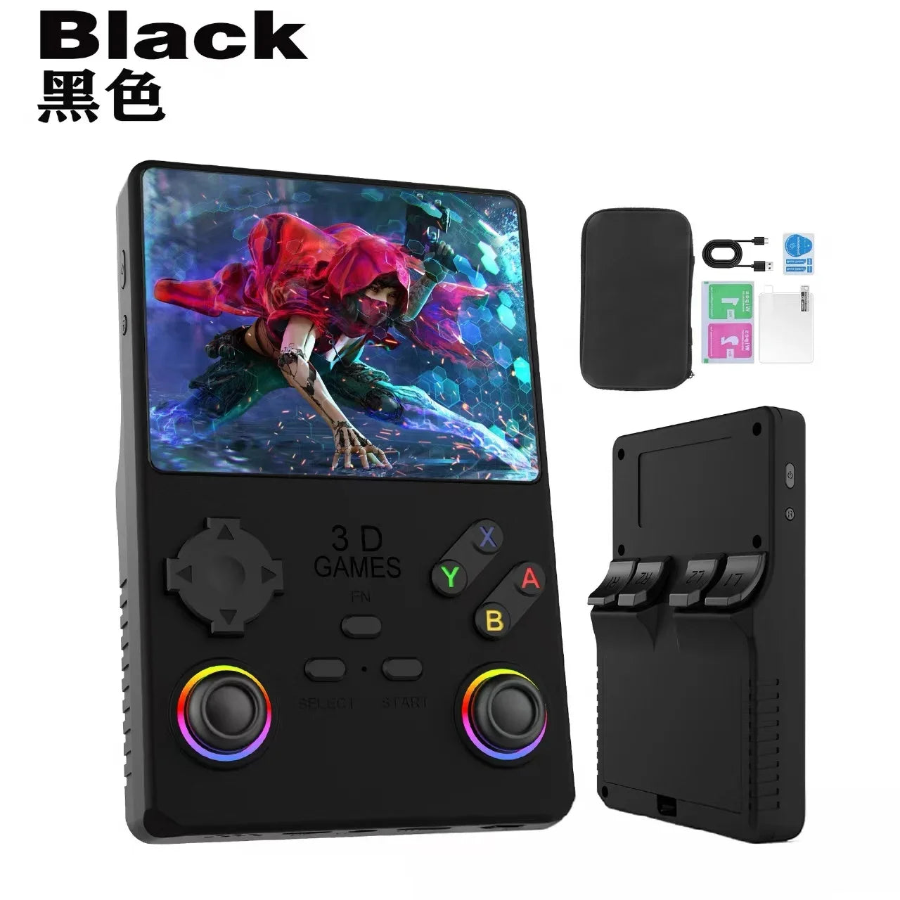 2025 V40MAX Handheld Game Console 4'' IPS Screen 4000mAh Battery Joystick RGB lighting Effect 256GB with more than 40000 games