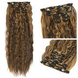 Extensões de cabelo ondulado com clipes conjunto de 6 peças - 55cm com presilhas