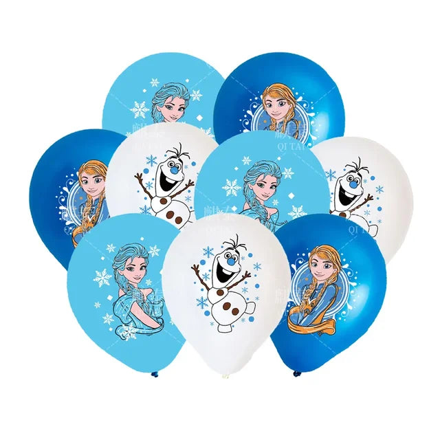 Frozen Theme Latex Snow Queen Balloons, Birthday Party Decorations, Toys for Kids, Baby Shower, Girls, Party Supplies, 12", 10Pcs 