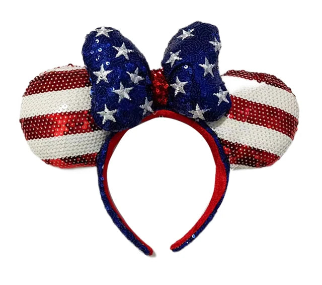 Diadema con orejas de Minnie y lazos grandes de Disney, ideal para disfraz de cosplay, de peluche, para adultos y niños. 