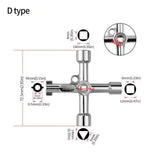 Electric control cabinet car elevator cross key wrench water meter valve key internal triangle wrench multi-purpose tool