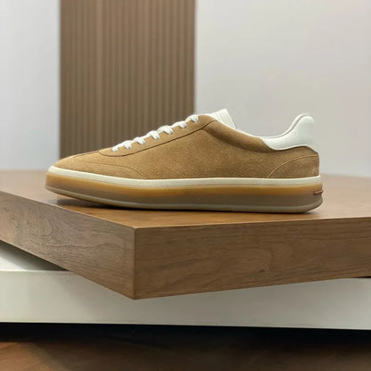 Classic Leisure Sport Board Shoes Men's Couple British Simple Match Dequn White Shoes Flat Heel Breathable Cement Ground