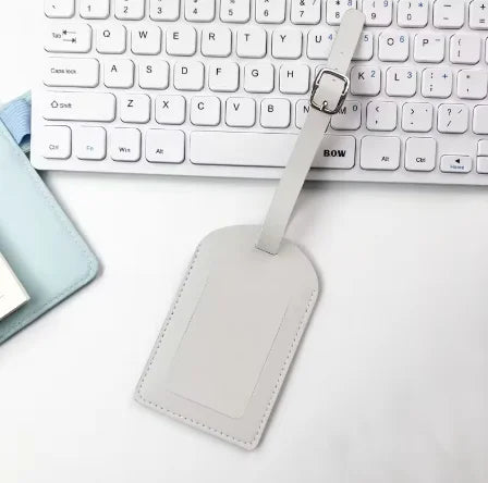 Hot selling multi-color airplane boarding passes creative travel box hang tags checked in smooth pu leather luggage tags