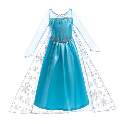Snow Queen Elsa Dresses for Girls Costumes Kids Cosplay Halloween Princess Children Gowns Clothing Party Dresses Outfits 2-10Yrs