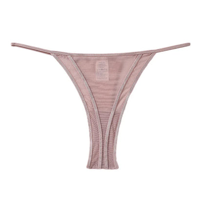 Europe and the United States sexy thong women thin belt thin seamless ice silk breathable thong sports underwear
