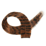 Stripe Printed Clip-in Hair Extensions Colorful Synthetic Hair Highlights 18 Inches Straight Wig Hairpieces for Daily Use Party
