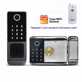 Tuya WIFI Double Side Fingerprint Lock Waterproof Outdoor Gate Passcode Rfid Card Keyless Smart Door Lock