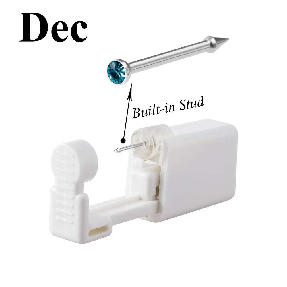 1 Unit Disposable Safe Sterile Piercing Unit For CZ Nose Studs Piercing Gun Piercer Tool Machine Kit Earring Stud Body Jewelry