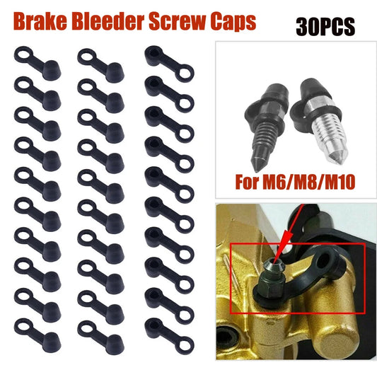 Brake Bleeder Screw Cap, Grease Zerk Fitting Cap, Rubber Cover, Motorcycle Car Black Accessory, 20 pcs, 3040 pcs