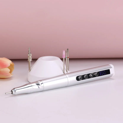 85w Brushless Motor Cordless Nail Drill 35000RPM Electric Handle Pen Drill Pedicure Rechargeable Handpiece Portable Base Charge