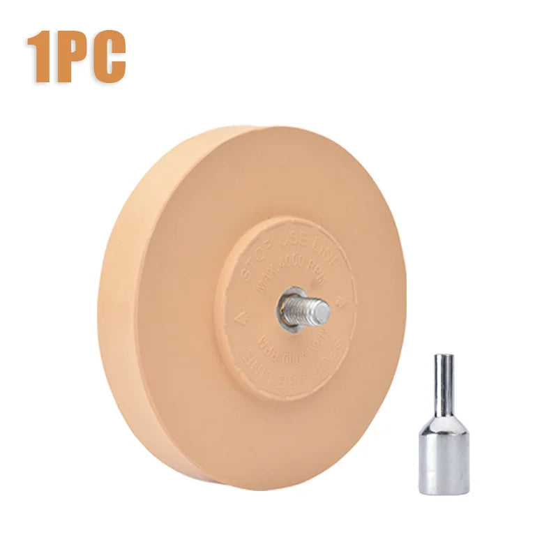 Borrador de coche, removedor de adhesivo para ruedas, adaptador de taladro eléctrico suave para llantas de goma, reparación de pintura, herramienta para quitar calcomanías de vinilo de goma