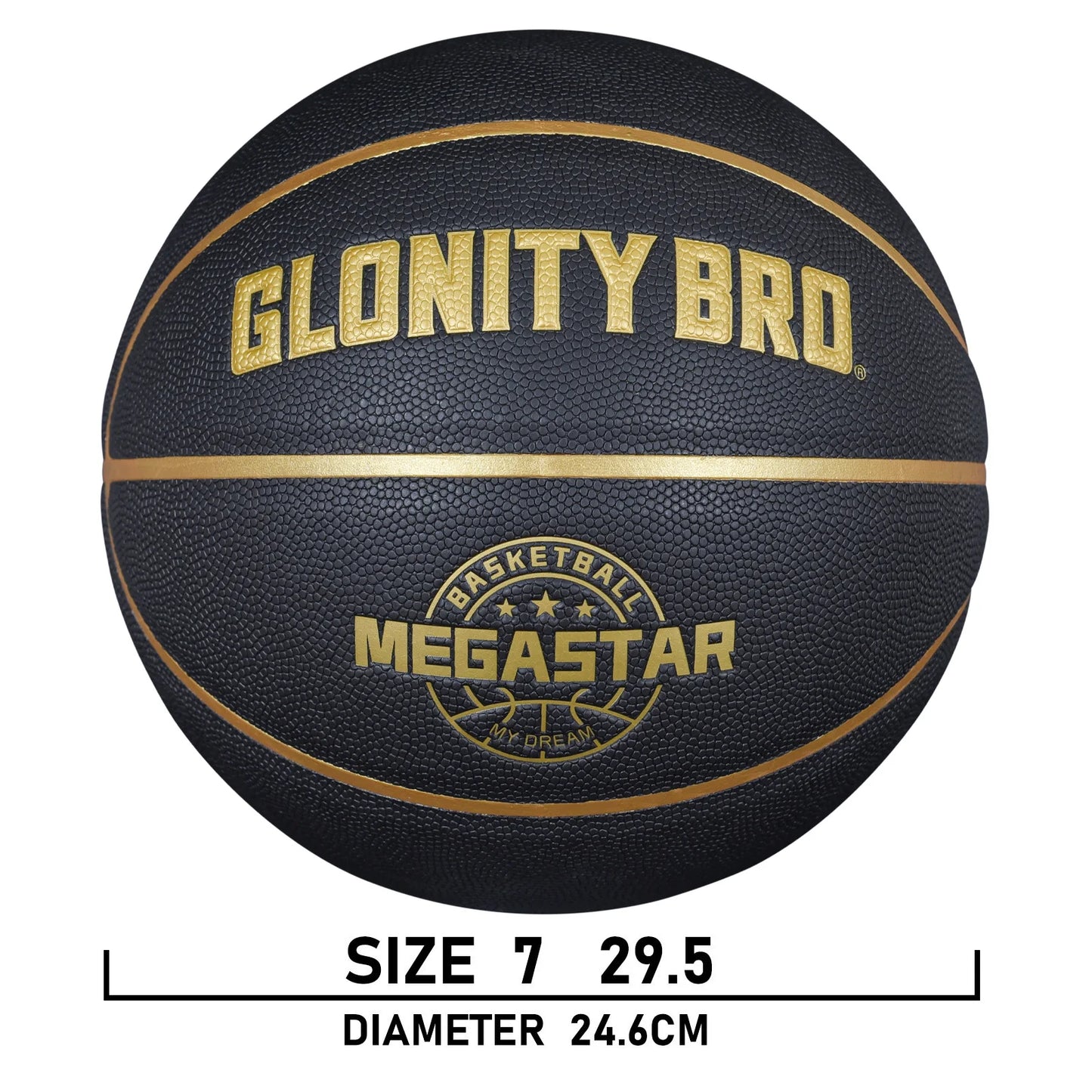 Black Gold Basketball Official Size 7 Composite Leather For Men's and Women's Outdoor Indoor Durable Training Ball High Quality