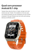 Microwear Ultra Ai3 Smartwatch: 4G SIM Card Android 2.2'' Amoled, AI Health Monitoring, 180° Rotary Camera, 256GB Storage