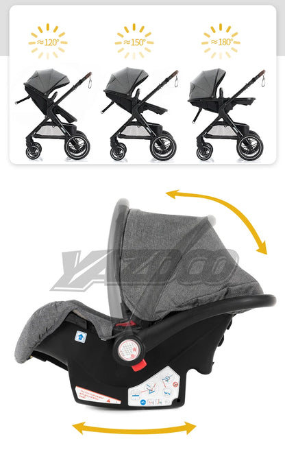Baby stroller 3 in1,four wheel stroller,2 in 1 baby car,Lightweight strollers,Mutifunction Strollers,baby carriage,Poussette