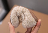 Children Fur Shoes 2025 Winter Kids Warm Plush Shoes For Girl Flat Loafers Moccasins Girls Casual Shoes Khaki, Beige