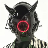 Capacete Cyberpunk com LED – Máscara para Festas, Halloween, Natal e Cosplay – Presente para Adultos