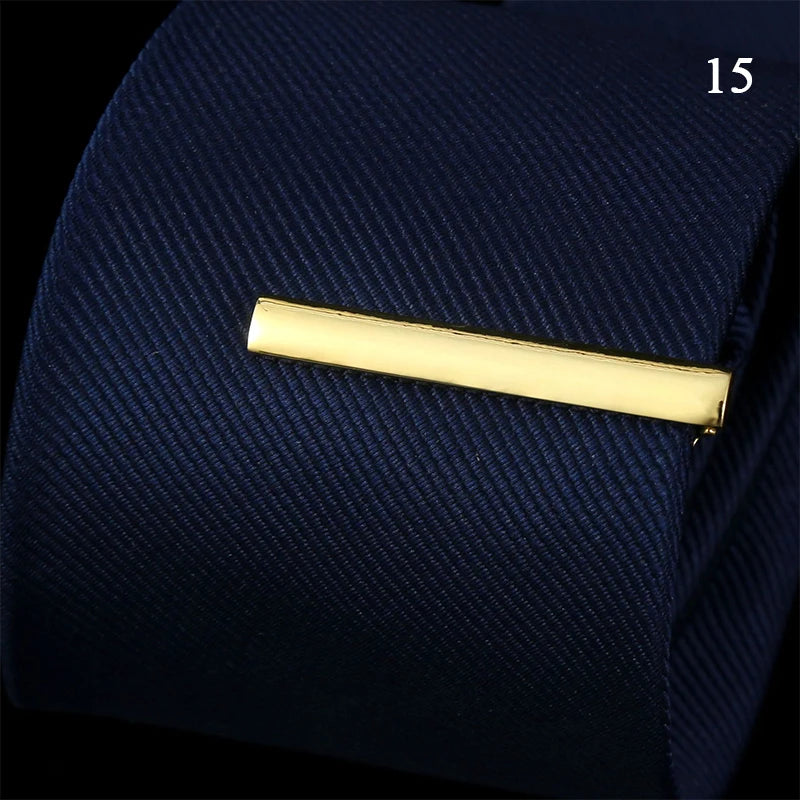 New Metal Silver Color Tie Clip For Men Wedding Necktie Tie Clasp Clip Gentleman Ties Bar Crystal Tie Pin For Men's Accessories