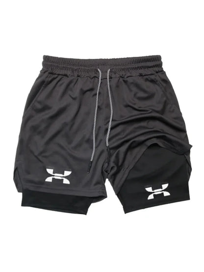 Pantalones cortos deportivos 2 en 1 para hombre, de secado rápido, para entrenamiento, gimnasio, fitness, correr, verano, FD22273300