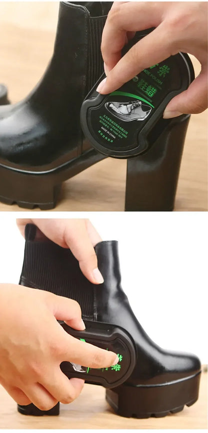 Quick Polish Double-sided Leather Shoe Brush Polish Brush Shoe Maintenance Brightening Cleaning Duster Sponge Wipe Colorless