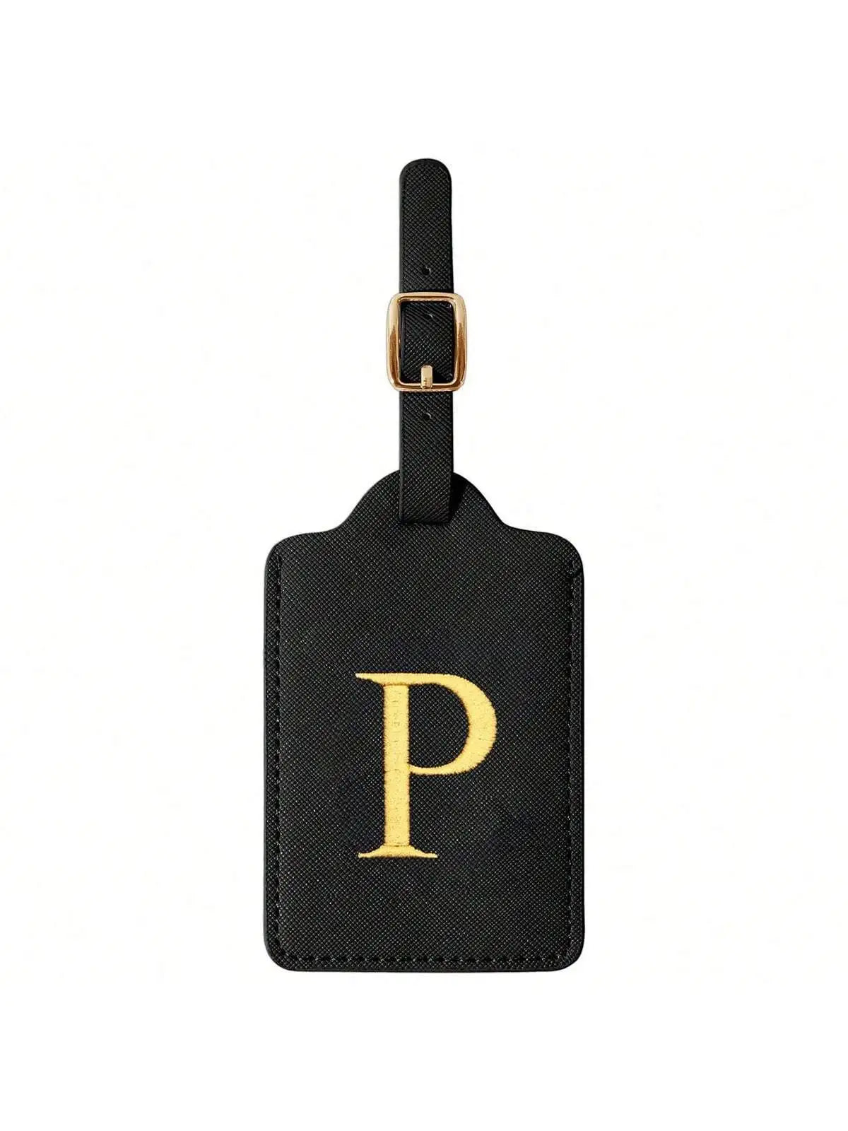 PU Leather Luggage Tag for Travel - Durable Suitcase ID Tag with Privacy Cover & Name Card Slot (A-Z) liu