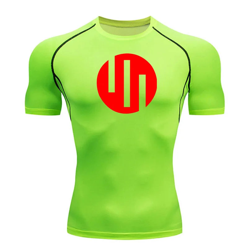 Gym Short Sleeve Running T-Shirt Men's Compression Long Sleeve Shirt Sun Protection Quick Drying Sports Top Black Sportswear 4xl