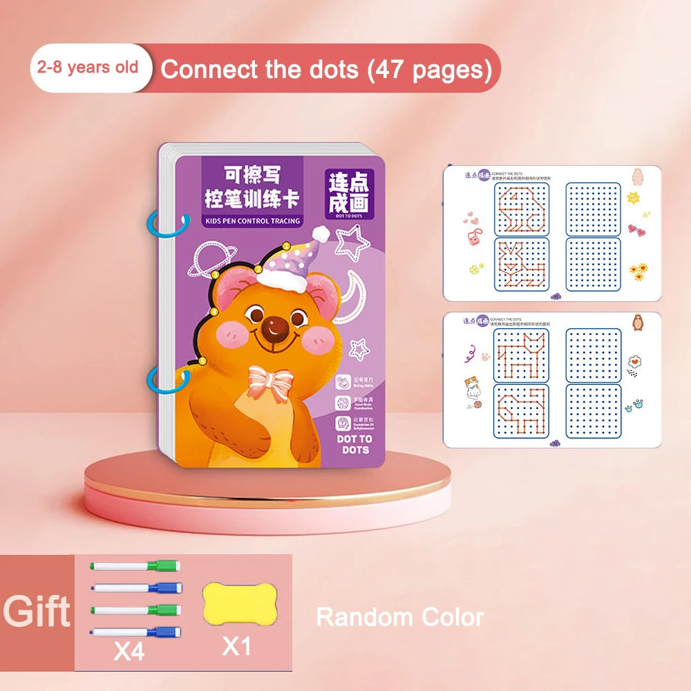 Reusable Magic Practice Copybook Control Training Book Magical Tracing Workbook Children Montessori Drawing Education Stationery