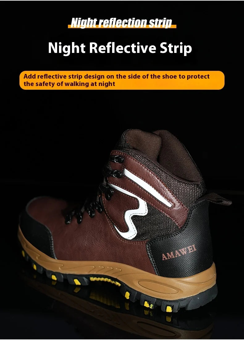 High Top Safety Shoes Men Steel Toe Work Shoes Men Women Work Safety Boots Anti Smash Safety Indestructible waterproof boots