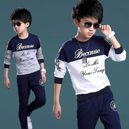 2024 New Boys' Clothes Sport Suit Casual Sets Autumn Letter Children Winter Kids Tracksuit Spring + Pants 5 6 7 8 9 10 11 12 Year
