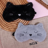 1Pc Cute Cartoon Cat Plush Sleeping Eye Mask Comfortable Sleep Mask Sleep Aid Traveing Home Shading Light Eye Cover Eyeshade