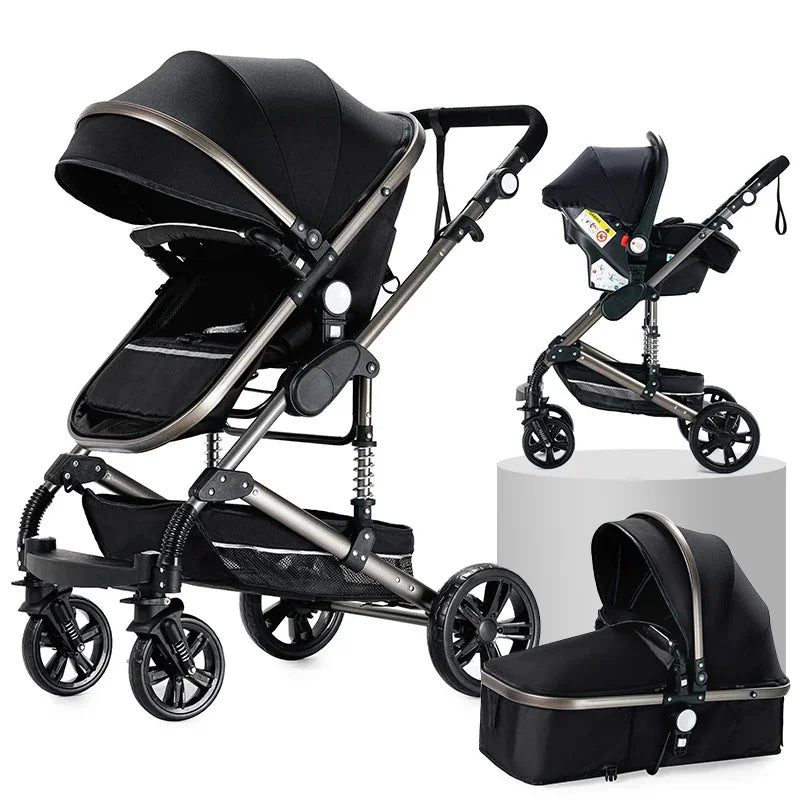 Cochecitos 3 en 1, cochecito de bebé, asiento de coche, cochecito de viaje, cochecito para recién nacidos, paisaje alto, artículos para madres, niños y bebés.
