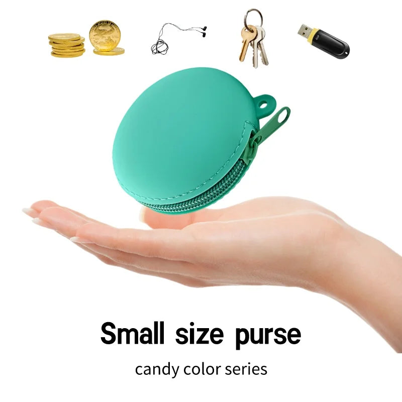 Small Purse Silica gel Handbags For Women Round Shape Mini Luxury Designer Female Messenger Coin Purse