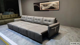 MINGDIBAO Electric Convertible Sofa Bed Italian Genuine Leather Sleeper Couch Multifunction Folding Sofas Beds for Cinema Room